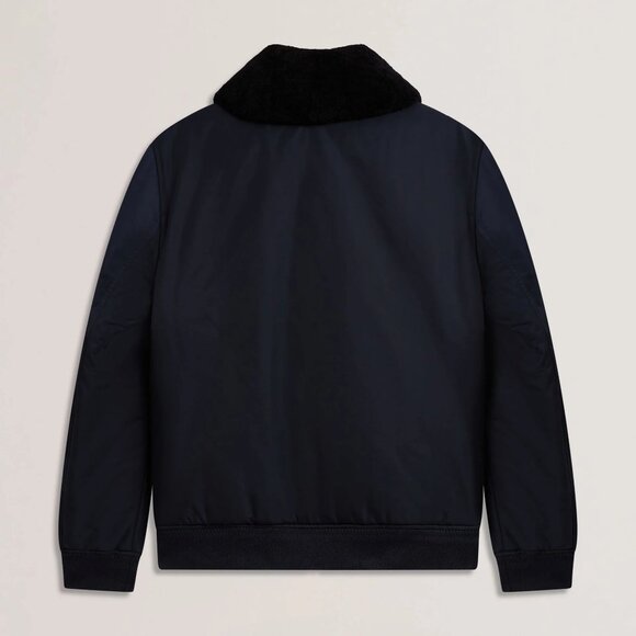 Ted Baker Men's Navy Zip Up Bomber Jacket - X-Large (EU5) - New With Tags - Picture 3 of 11